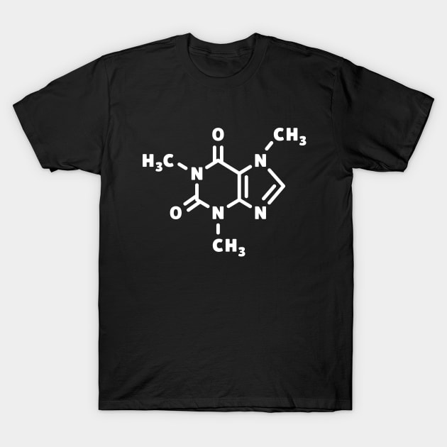 Caffeine Molecule for Coffee Lovers, Baristas and Chemistry Teachers and Students T-Shirt by Ionport